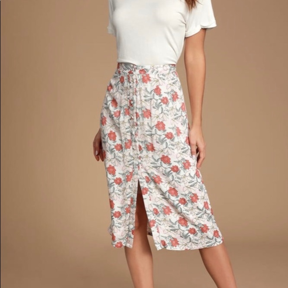 NWT floral midi skirt